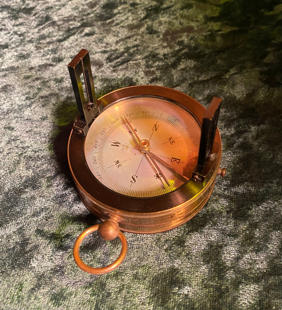 Antique French Rusty Compass Collectible Carpenter Rusty,  France