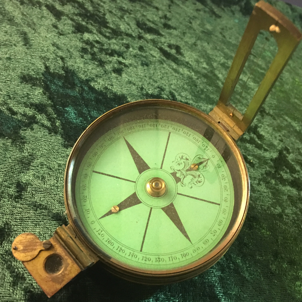 Zero Stock Antique Prismatic Compass Made By Watkins And Hill Of Char Explorer Antiques