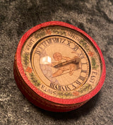 Antique Floating Card Sundial Compass With Morocco Leather Case