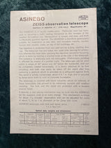 Antique ZEISS Observation Telescopes Catalogue Astro 53 1921