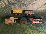 Antique Bing Bavaria  0-4-0 Clockwork Train Set With Cast Iron Locomotive