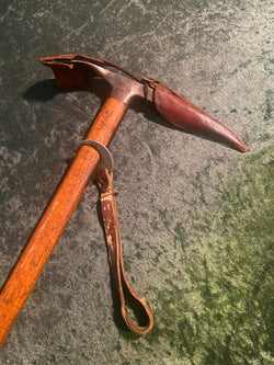 Zero Stock -Antique Wooden Handle Mountaineering  Ice Axe  Made in Switzerland 1920