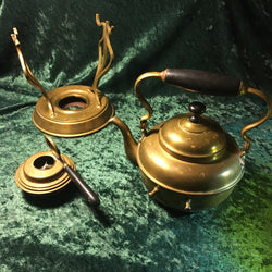 Zero Stock-Brass Spirit Burner Tea Kettle Combo Made by S&S Co USA Pat Jan 1892