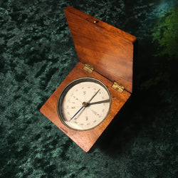 Zero Stock-Antique Mahogany Case Compass Made in France